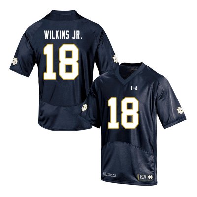 Notre Dame Fighting Irish Men's Joe Wilkins Jr. #18 Navy Under Armour Authentic Stitched College NCAA Football Jersey YSS6299ZJ